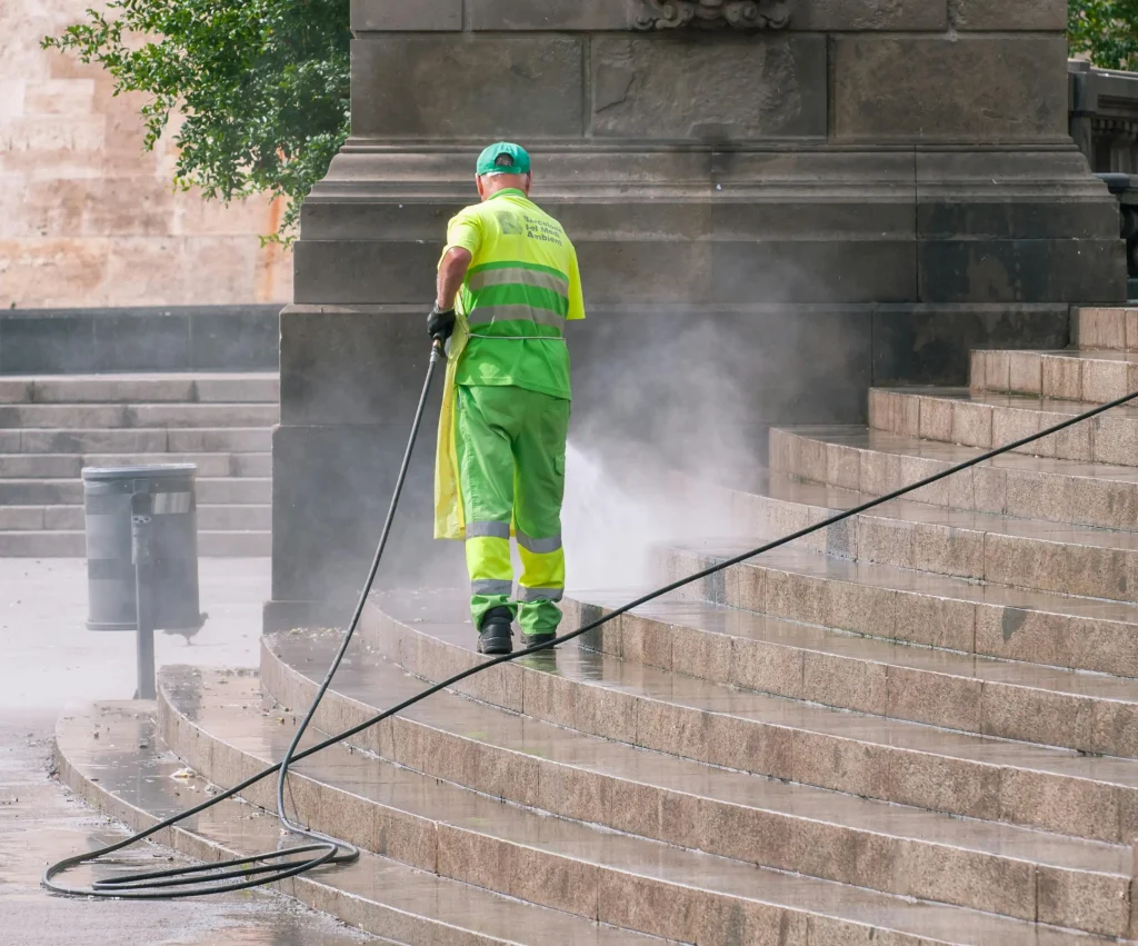 Professional driveway pressure washing Plymouth — moss and algae removal by GutterFlow UK fully insured exterior cleaning service Devon and Cornwall